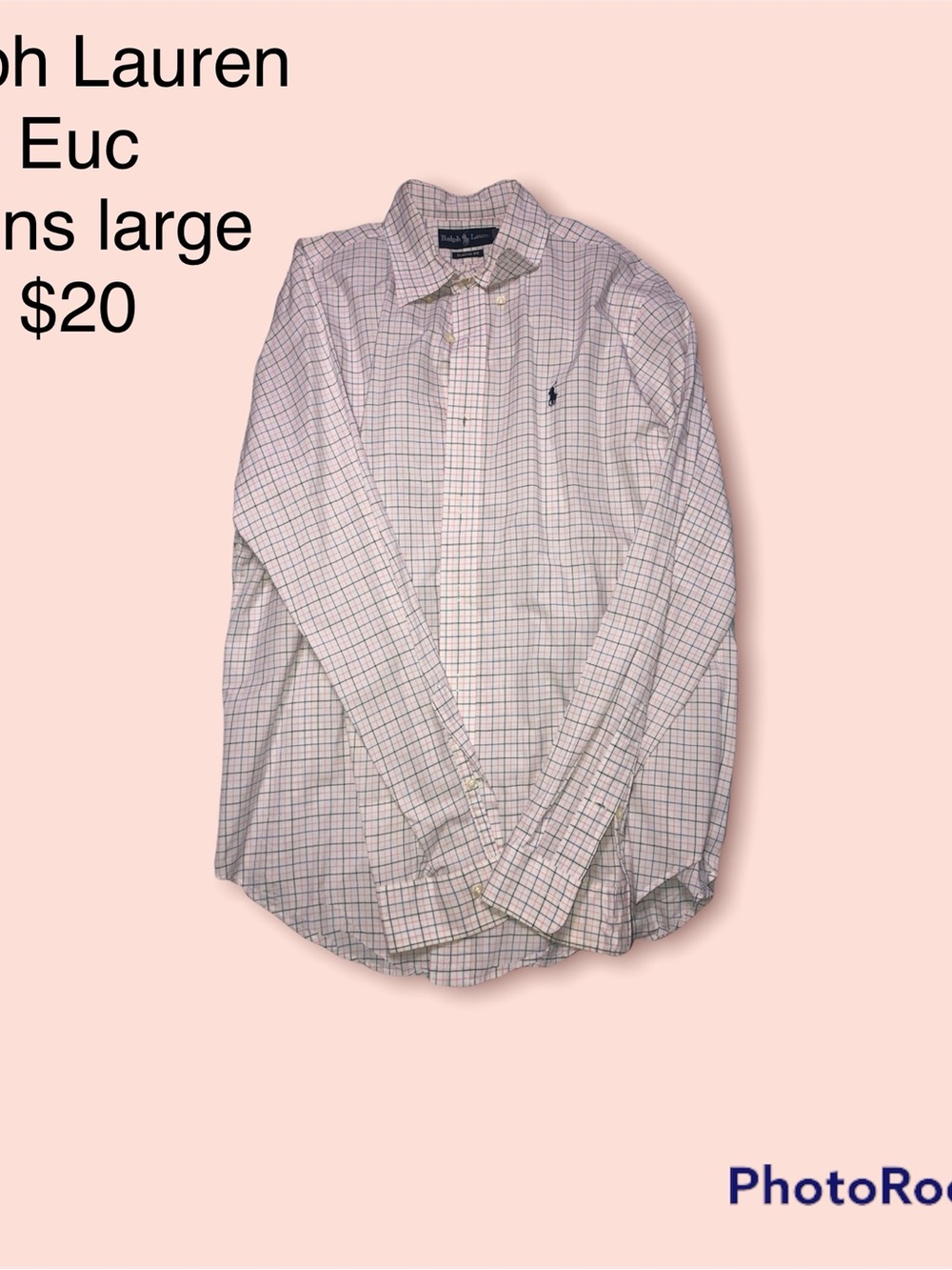 Ralph Lauren Men's Check Button-Down Shirt - White with Blue and Red Checks